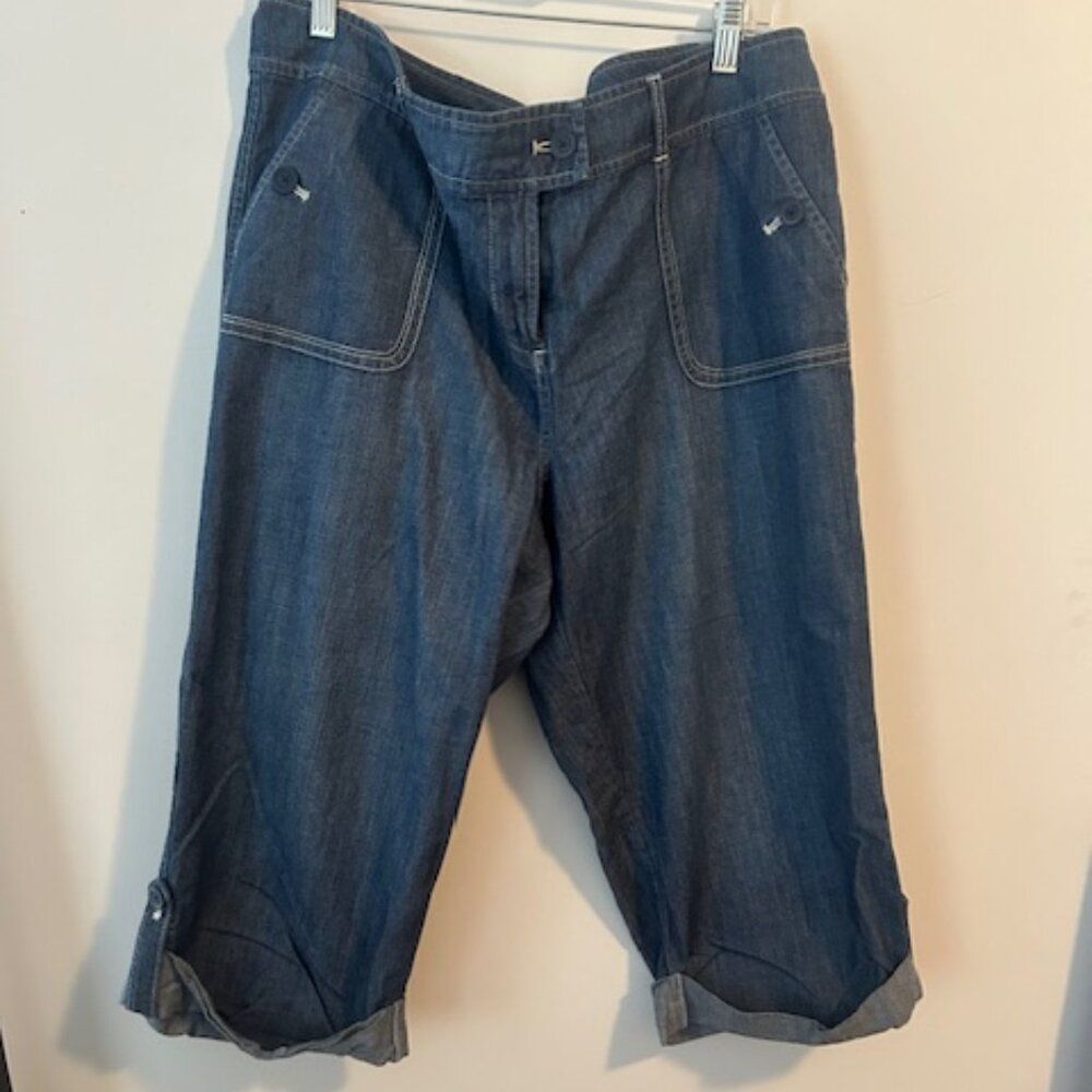 New York & Co denim cuffed capris size 16